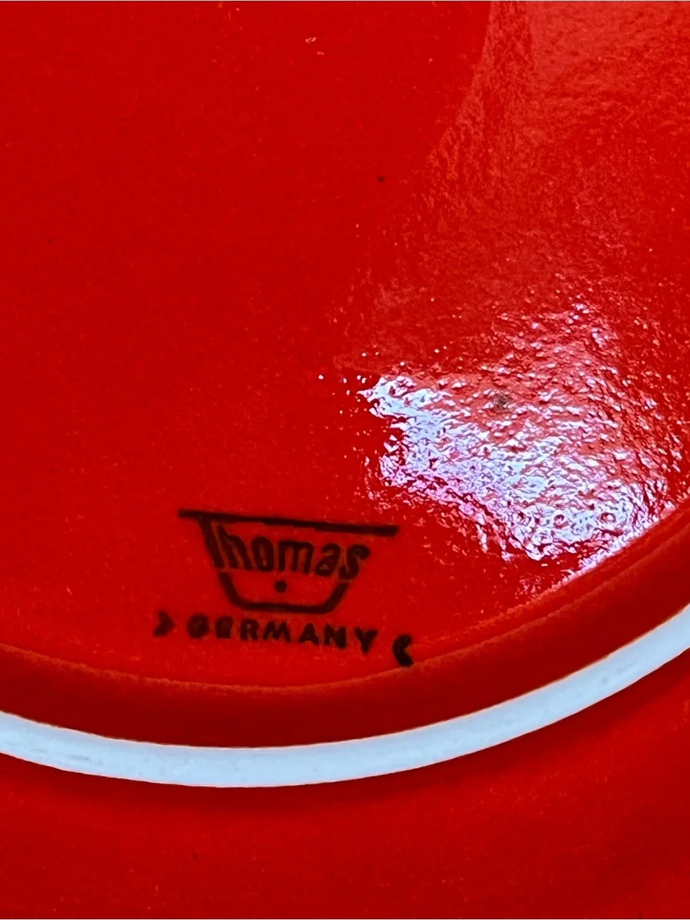 Thomas Germany Red Ceramic Salad Plate with Black Rim - Home Dining
